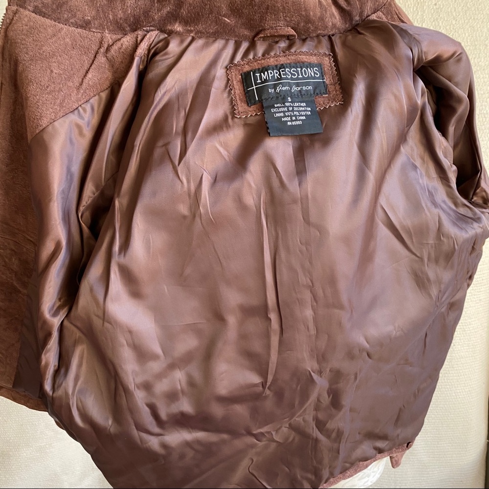 Vintage 90s S/M Rainbow Boho Suede Leather Jacket - Picture 7 of 8